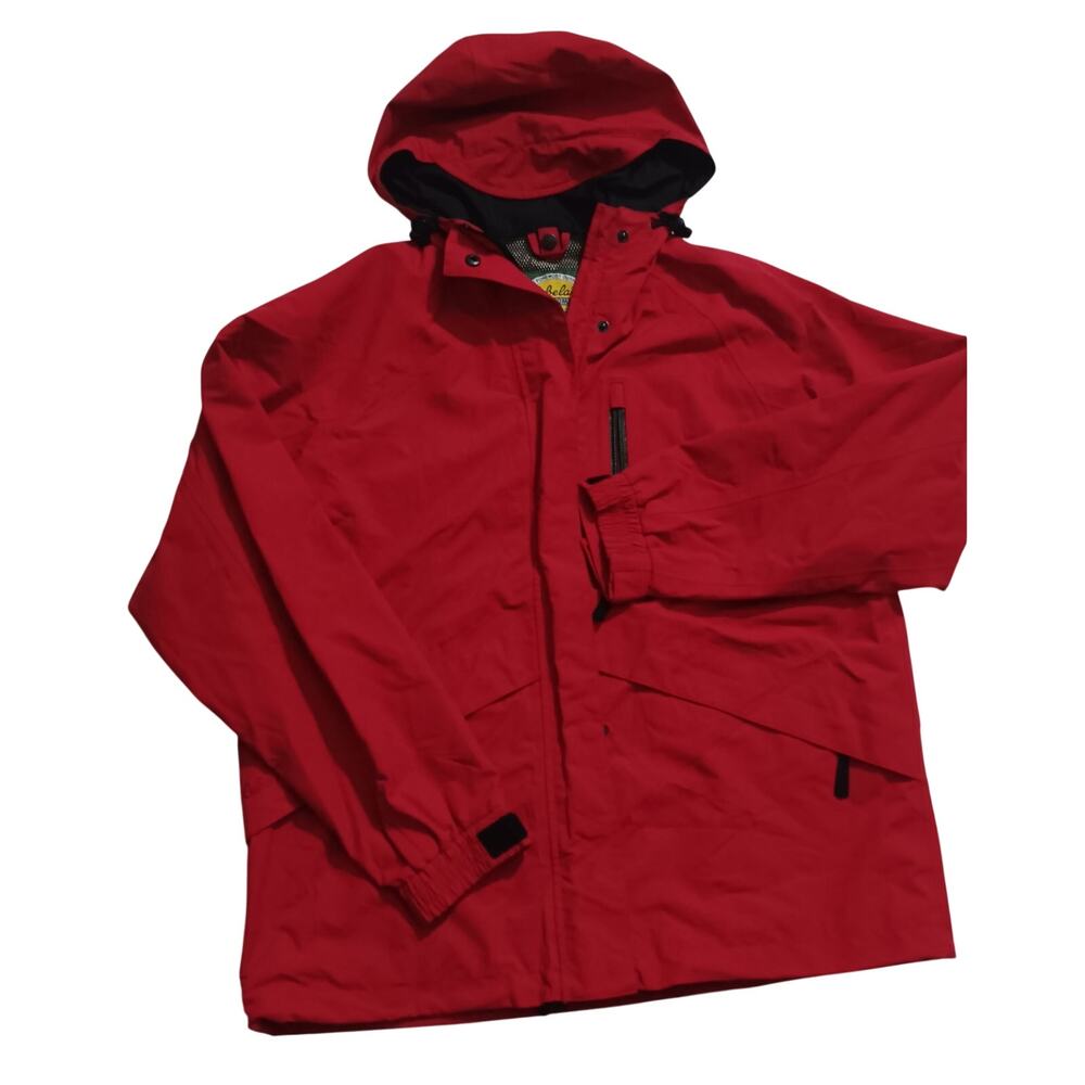 Cabela's Red Hooded Rain Jacket Women's Full Zip Coat Size M